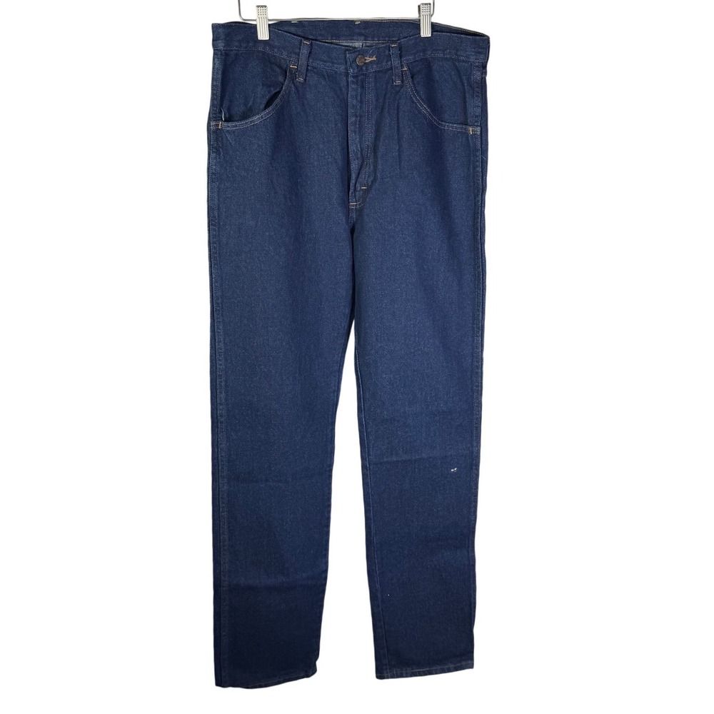 Rustler Wrangler Mens Regular Fit Straight Leg Heavyweight Denim Jean 34x36 Blue